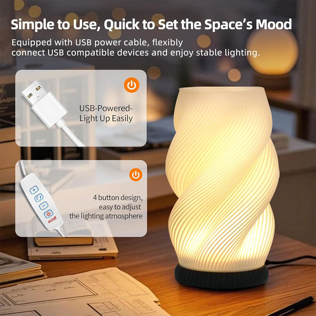 Lampe LED 3D USB avec Pot de Plante – Éclairage Réglable & Design Moderne