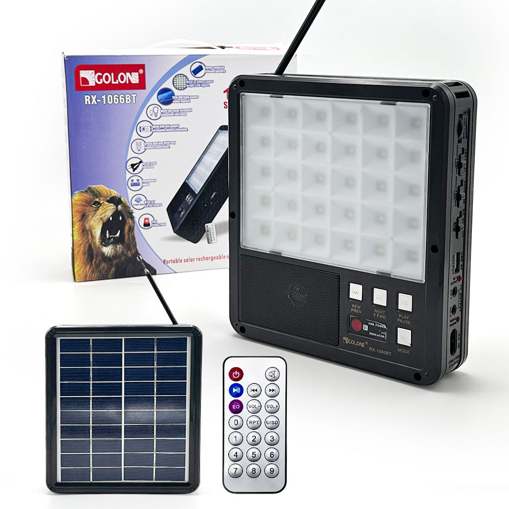 Lampe Solaire Multifonction RX-1066BT – Lumière, Bluetooth et Power Bank