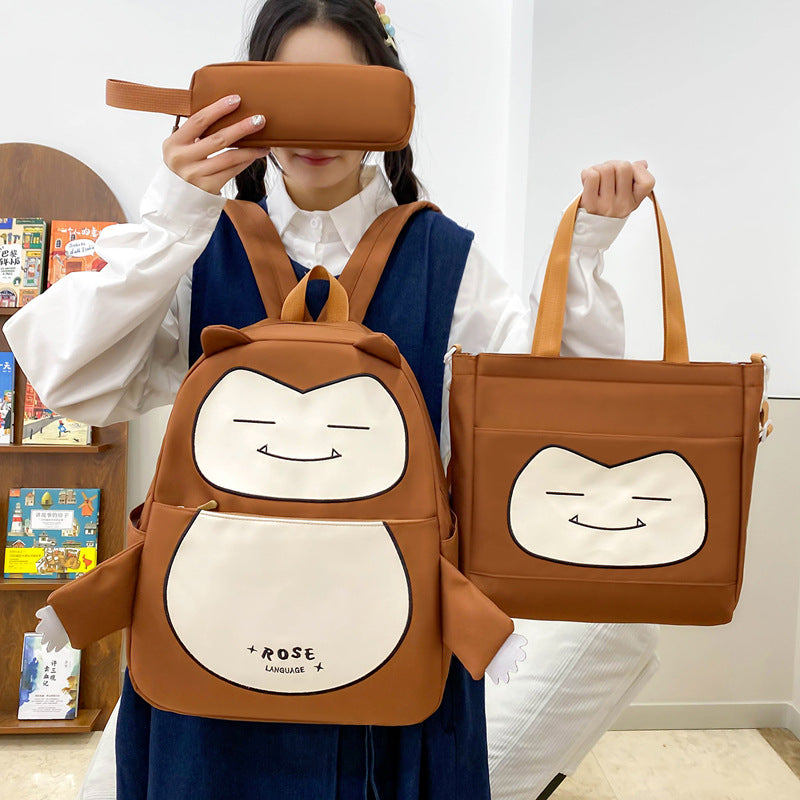 Ensemble de Sacs Snorlax Marron : Le Pack Complet pour un Style Original et Confortable