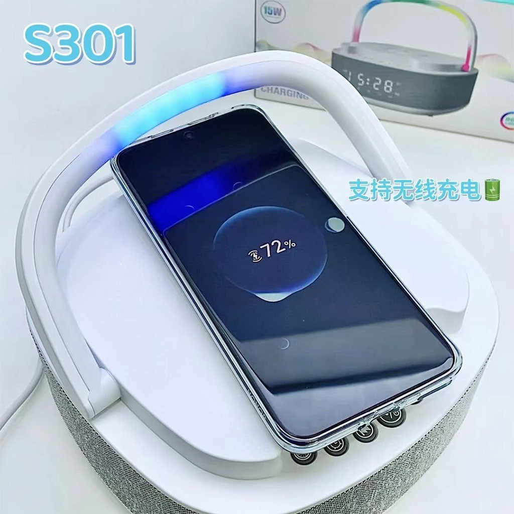 Haut Parleur Multifonction S301 Bluetooth avec Charge Sans Fil et Lumière LED