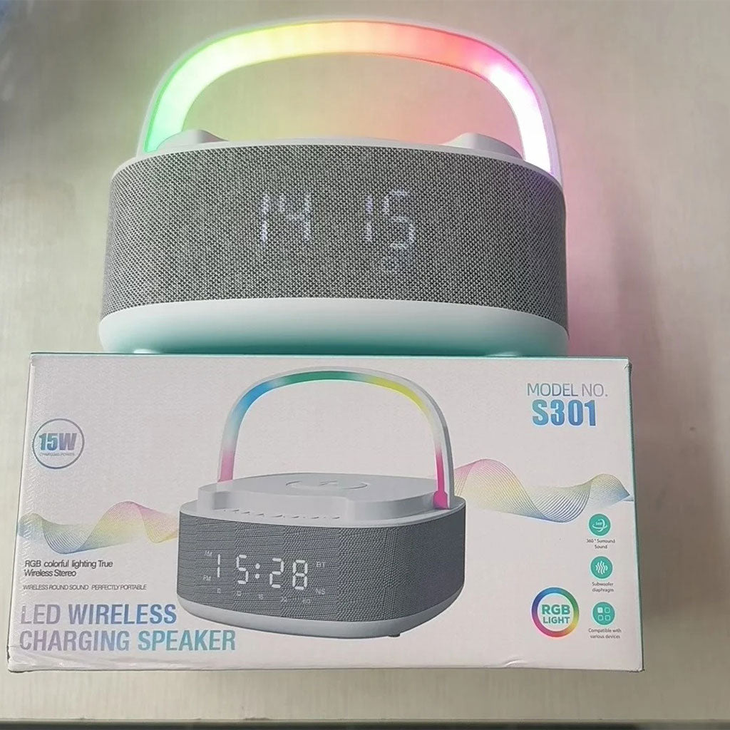 Haut Parleur Multifonction S301 Bluetooth avec Charge Sans Fil et Lumière LED