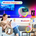 Lampe Multifonction 4 en 1 LED avec Bluetooth, Réveil et Charge Sans Fil 15W