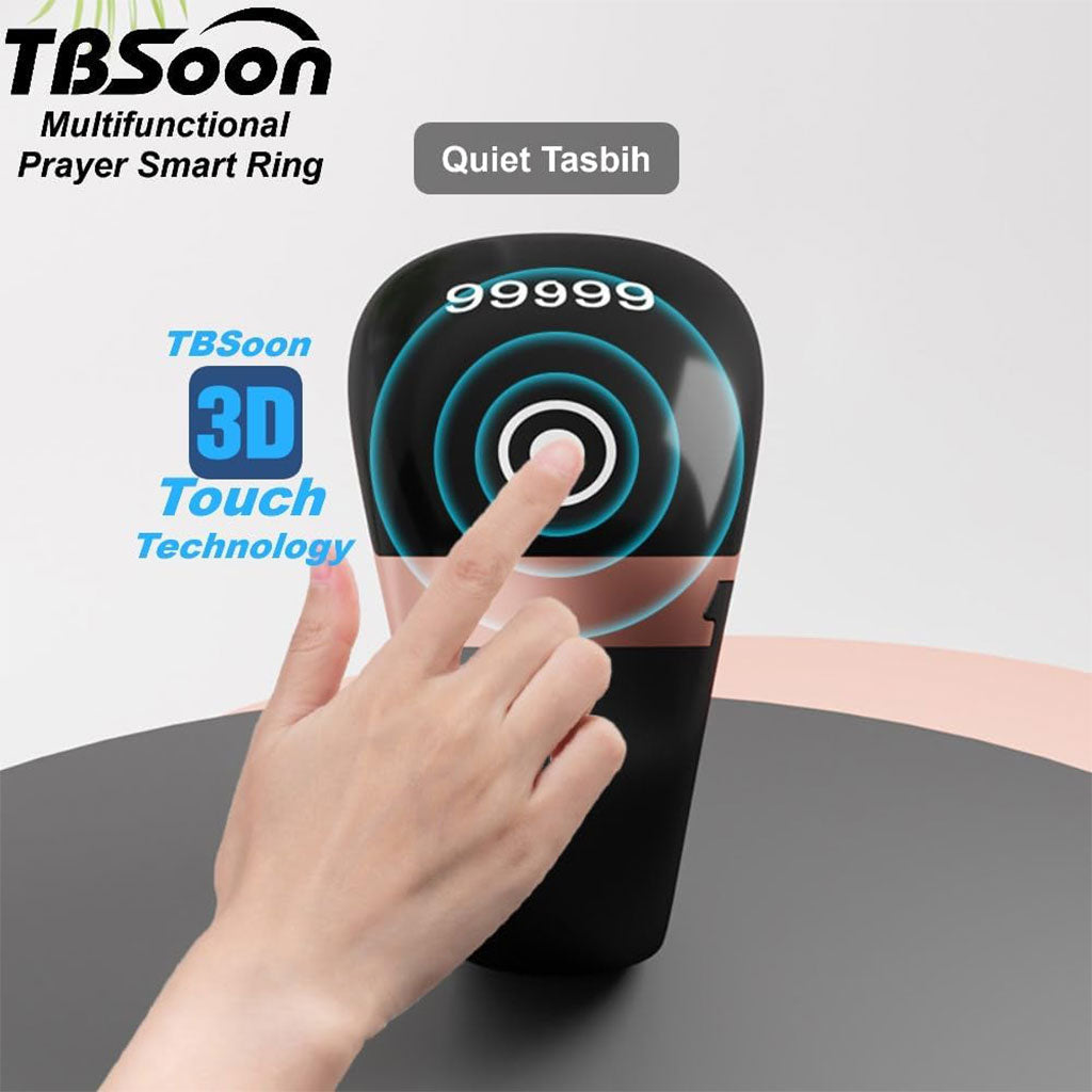 Bague Connectée de Tasbih – Écran OLED & Vibrations Intelligentes
