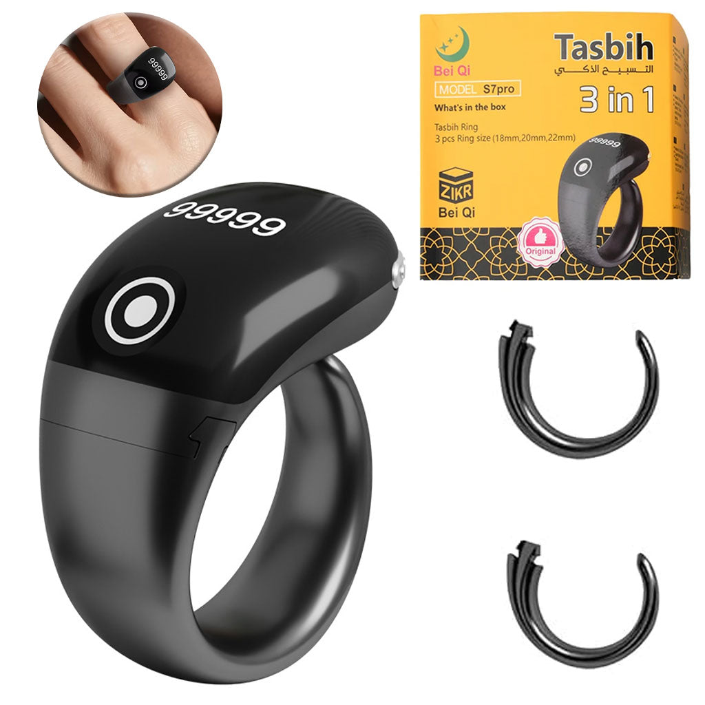 Bague Connectée de Tasbih – Écran OLED & Vibrations Intelligentes