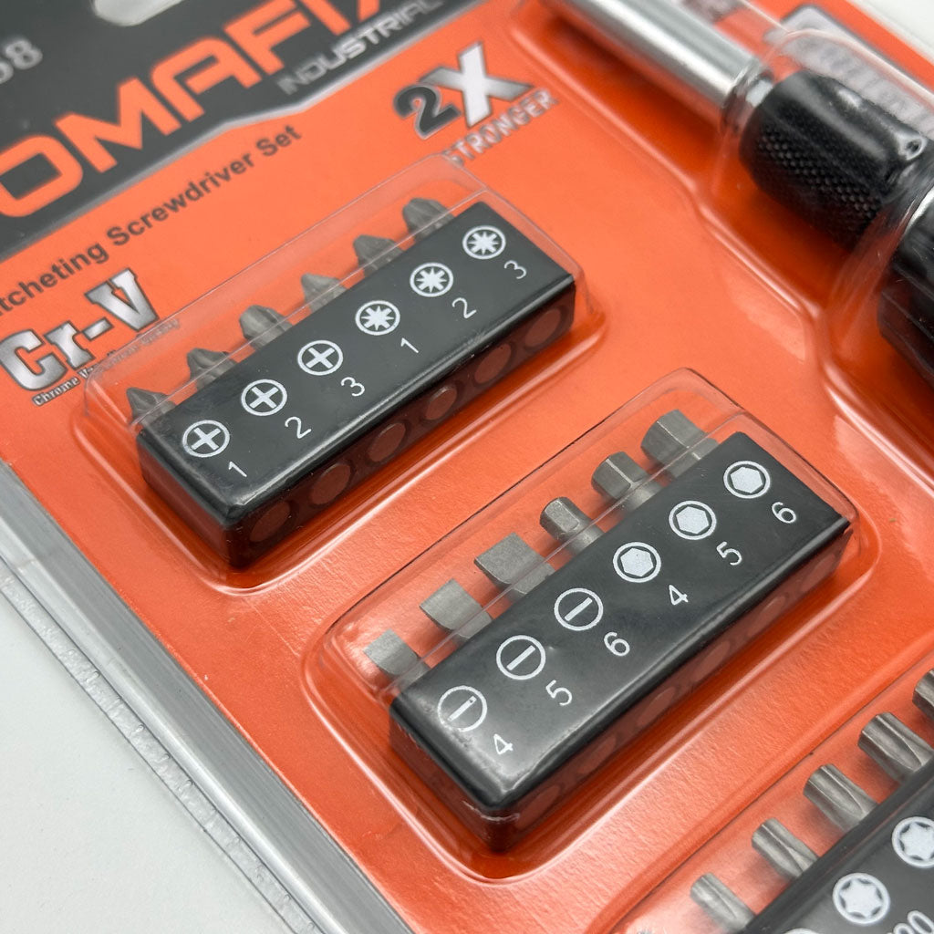 Kit de Tournevis à Cliquet Professionnel SOMAFIX SFX5358 en Acier Cr-V - 25 Pièces
