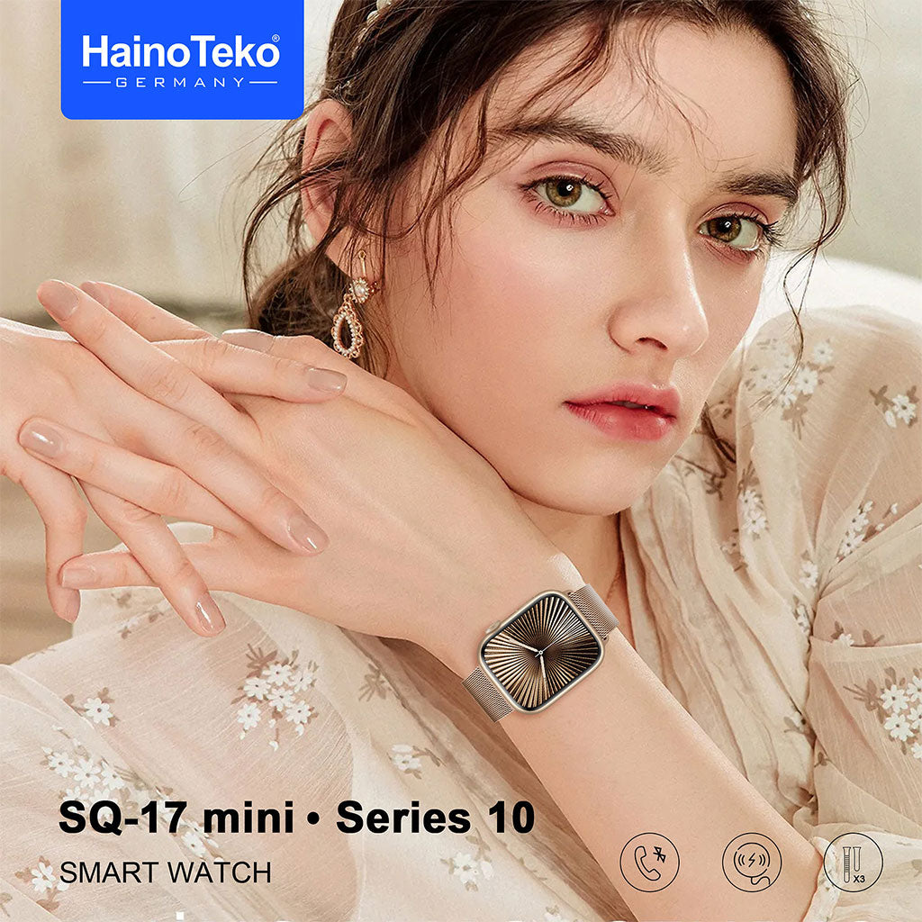 Montre Connectée HainoTeko SQ-17 Mini AMOLED Bluetooth avec Appels et Bracelets Interchangeables