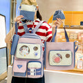 Set de Sacs Scolaires Kawaii 5 Pièces Bleu – L'Élégance et l'Organisation Complète pour Adolescents