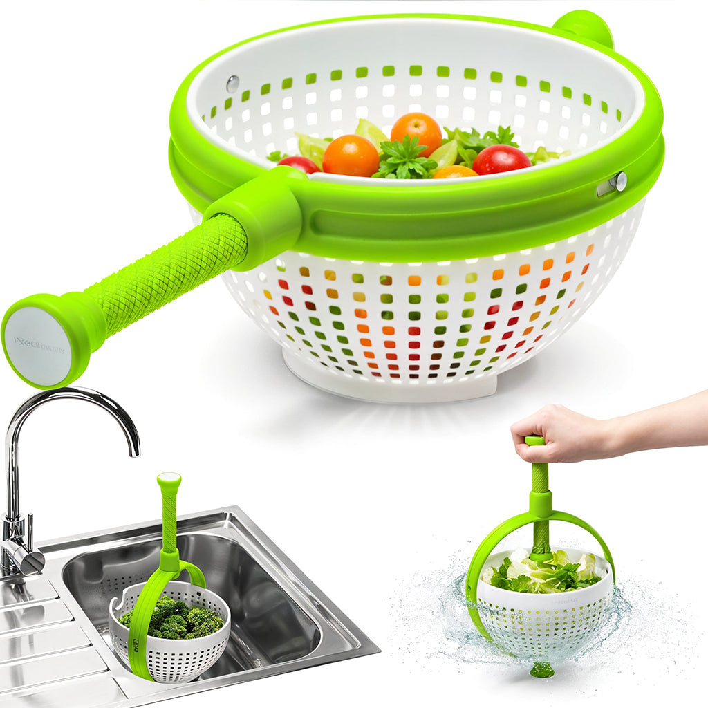 Essoreuse et Laveuse de Légumes 3-en-1 : Gain de Temps et d'Espace