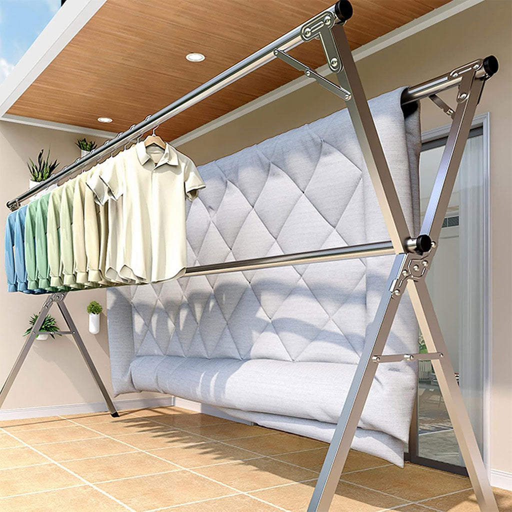 Étendoir à Linge Extensible Inox – Pliable et Ultra Résistant