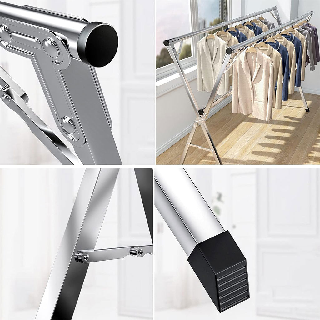 Étendoir à Linge Extensible Inox – Pliable et Ultra Résistant
