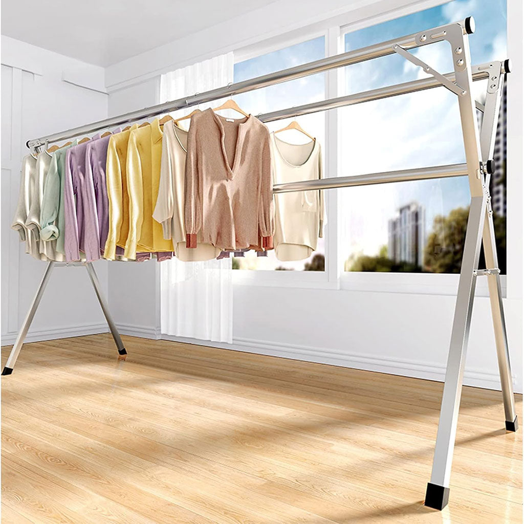 Étendoir à Linge Extensible Inox – Pliable et Ultra Résistant