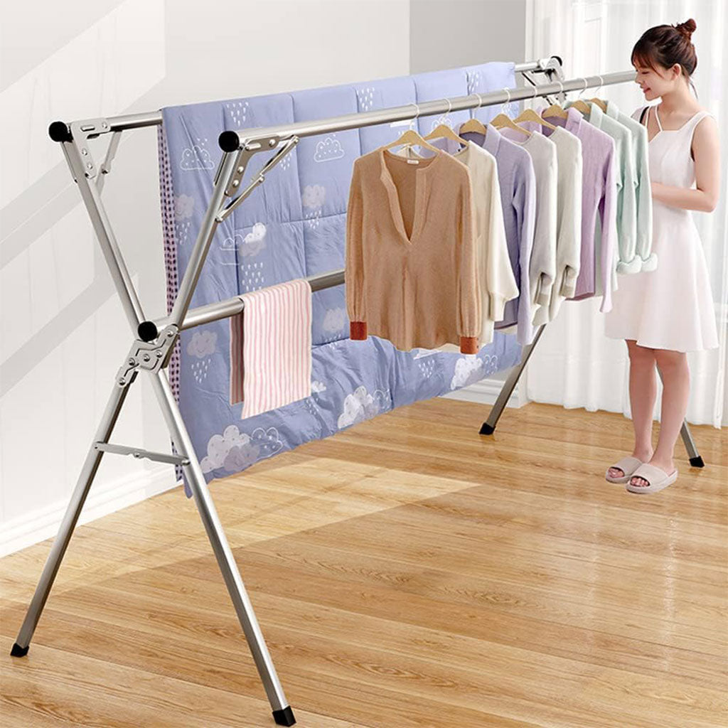 Étendoir à Linge Extensible Inox – Pliable et Ultra Résistant