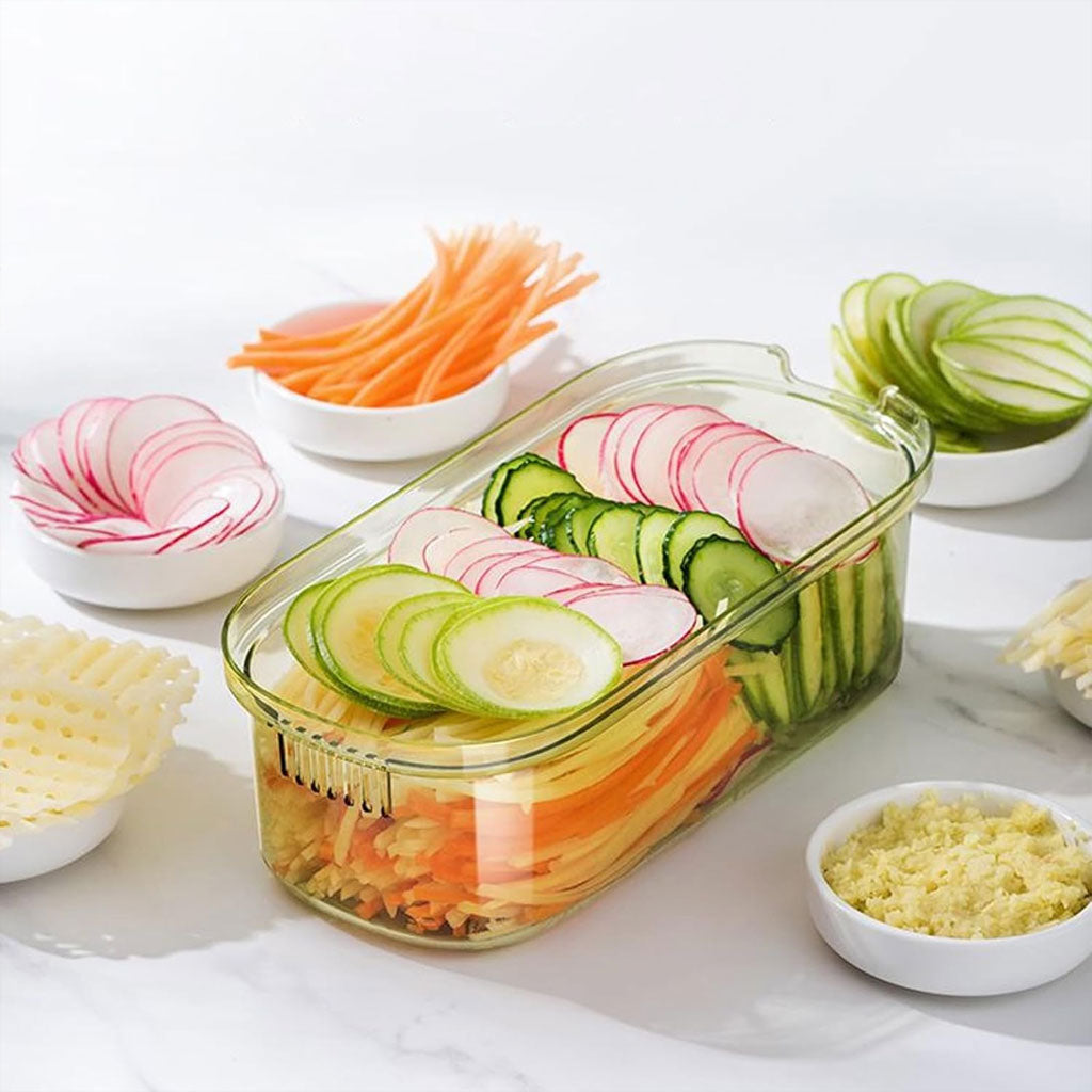 Mandoline de Cuisine Professionnelle 6-en-1 avec Lames en Acier Inoxydable