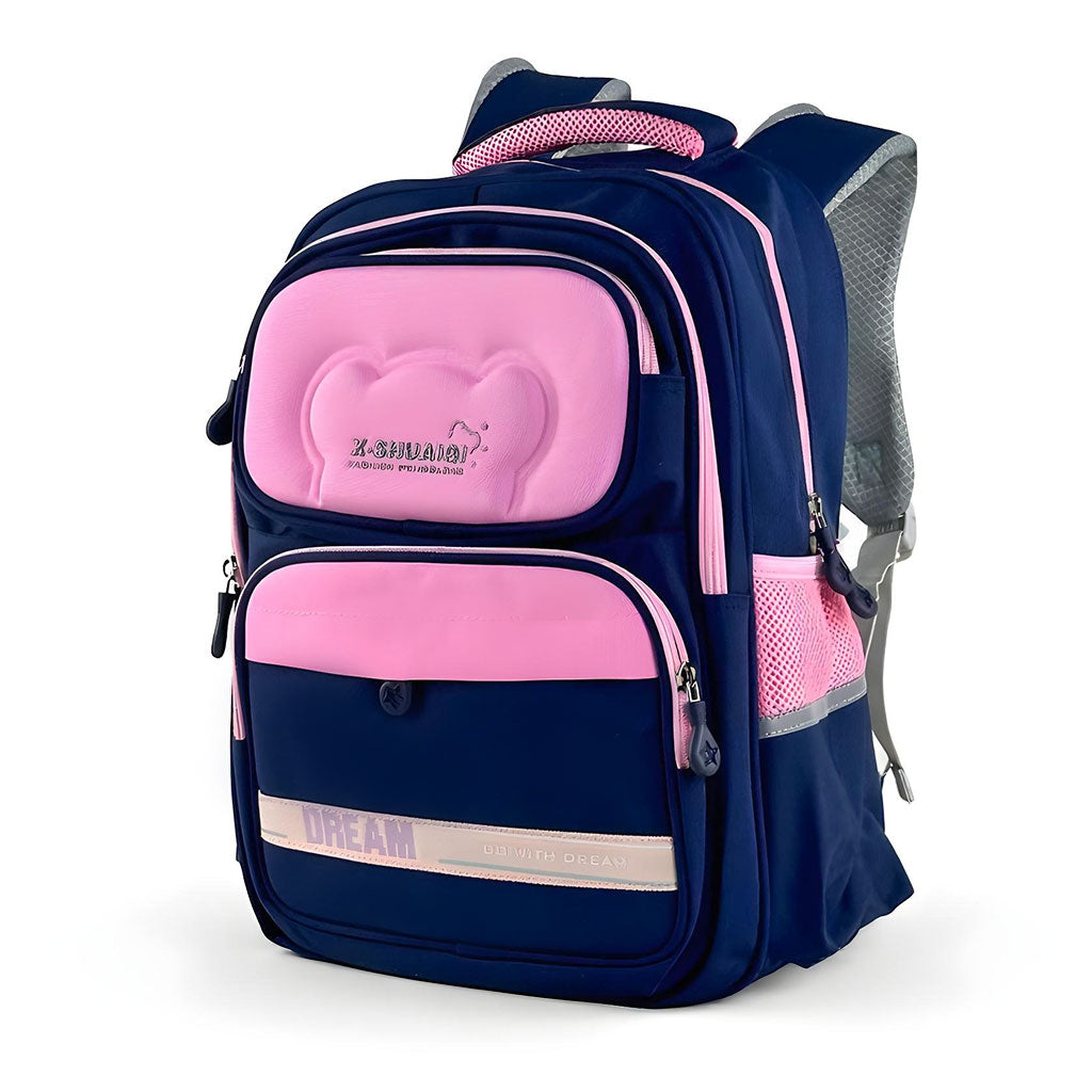 Sac à Dos Scolaire X-SHUAIQI® Rose et Bleu – Confort, Sécurité et Style pour Enfants