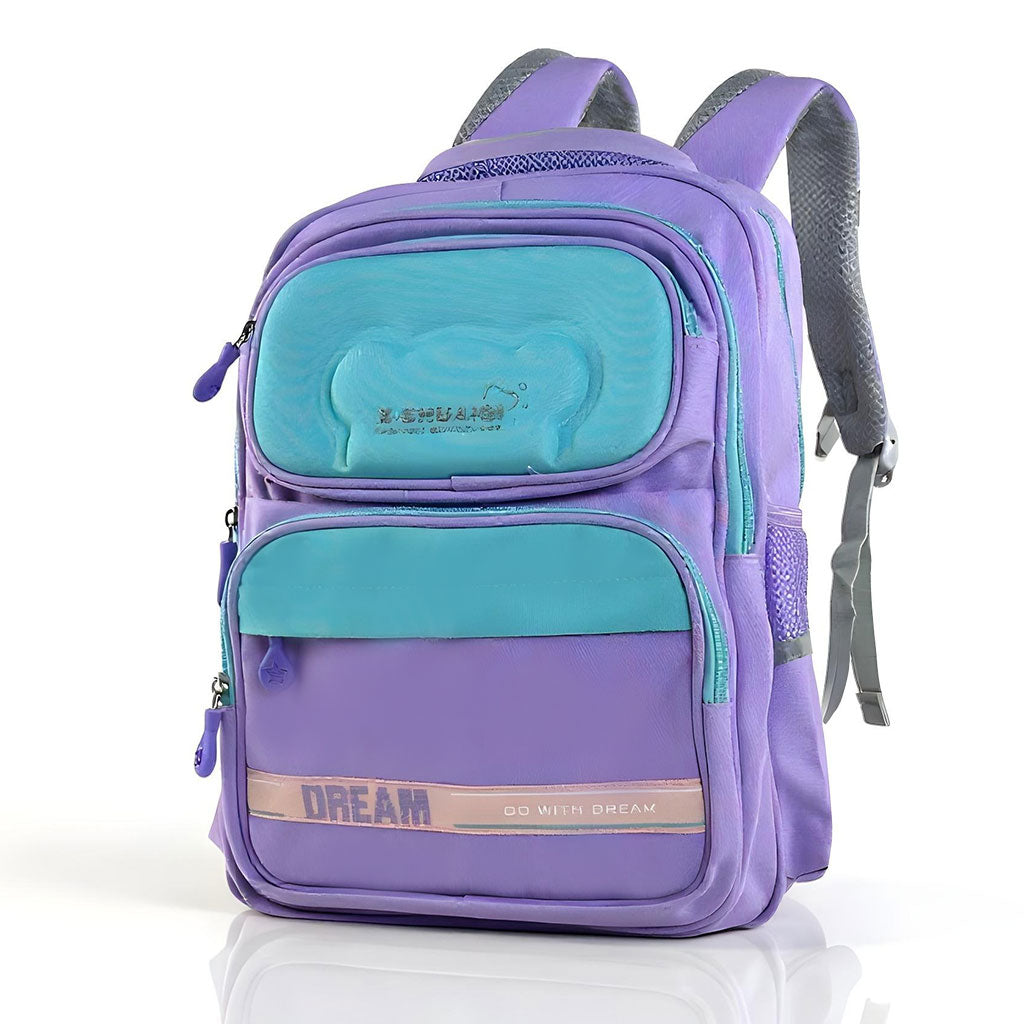 Sac à Dos Scolaire X-SHUAIQI® Mauve – Confort, Sécurité et Style pour Enfants