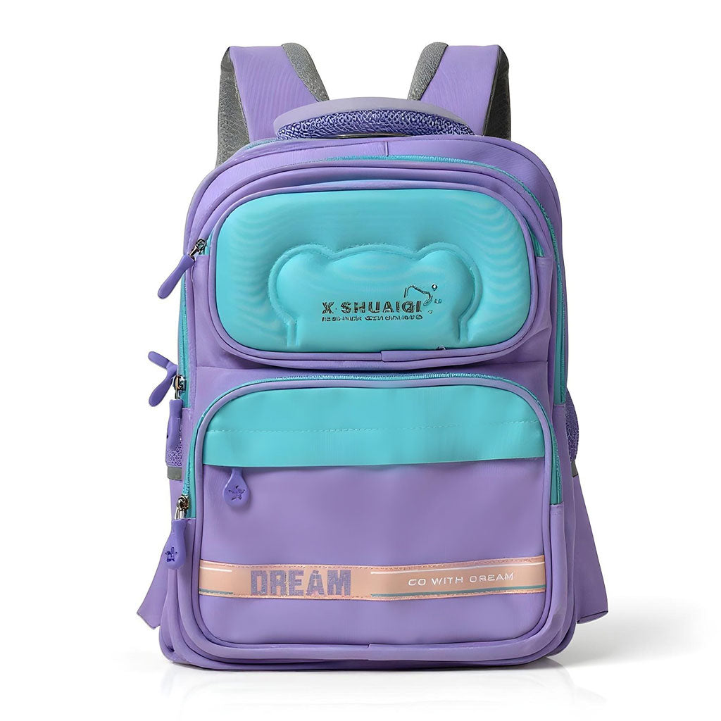 Sac à Dos Scolaire X-SHUAIQI® Mauve – Confort, Sécurité et Style pour Enfants