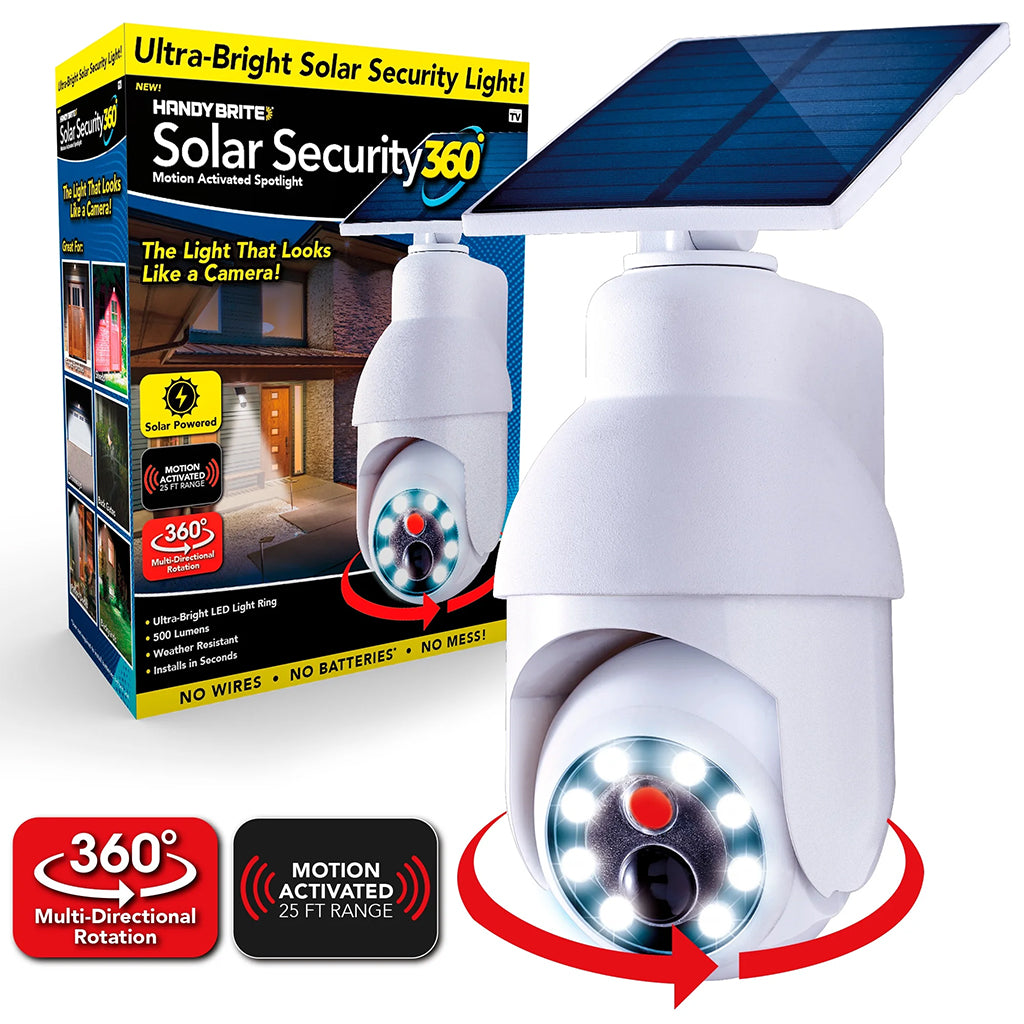 Lampe Solaire Sécurité 360° avec Détecteur de Mouvement – Effet Caméra