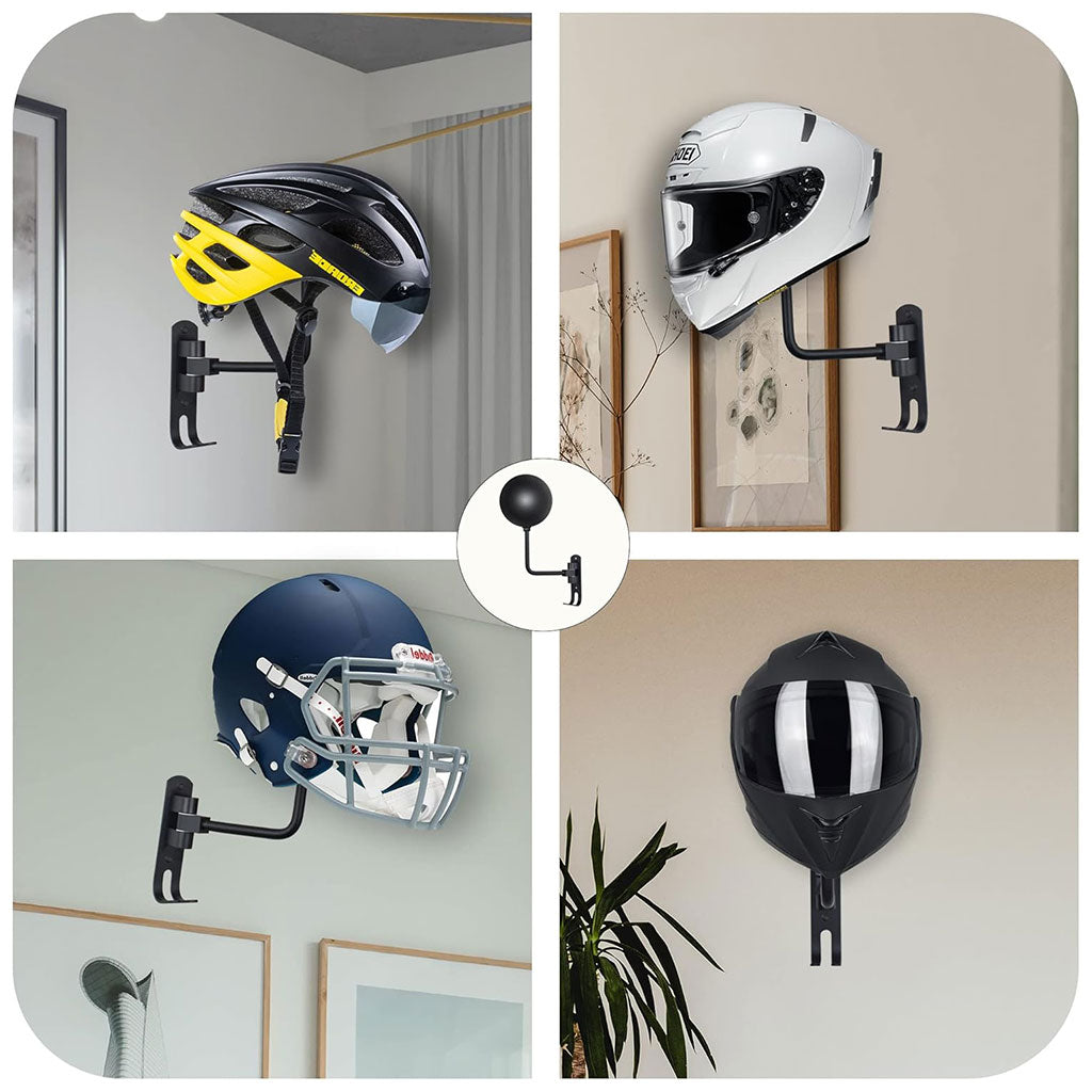 Support Casque Mural Pivotant : Aluminium Spatial et Gain de Place