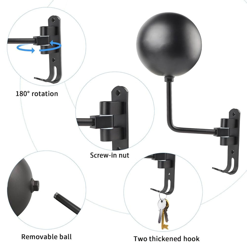 Support Casque Mural Pivotant : Aluminium Spatial et Gain de Place