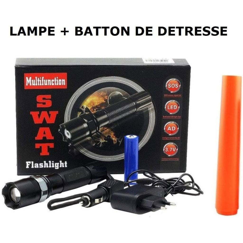 Lampe Torche SWAT LED – Puissance Tactique & Rechargeable