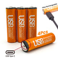 Pack de 4 Piles AA Rechargeables USB-C – Économiques & Écologiques