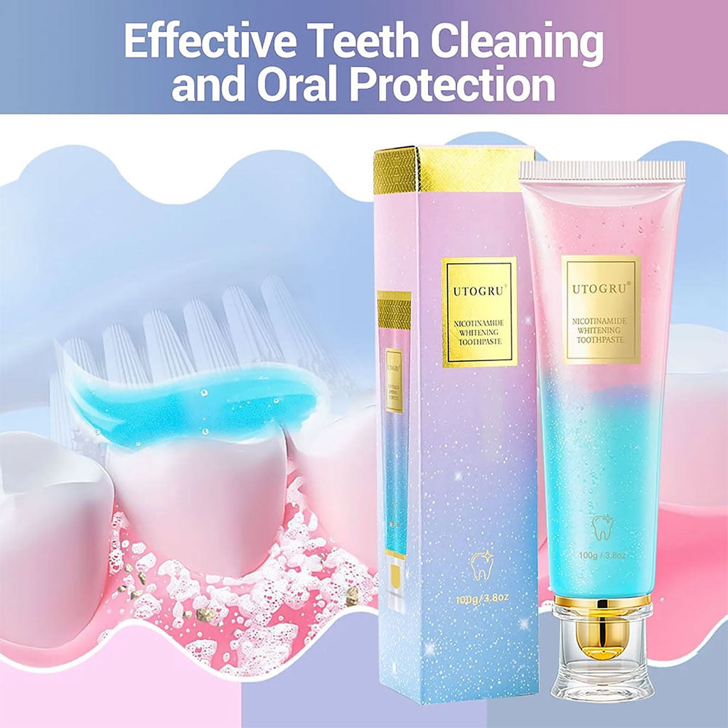 Dentifrice UTOGRU Blanchissant au Niacinamide – Soin Complet & Haleine Fraîche