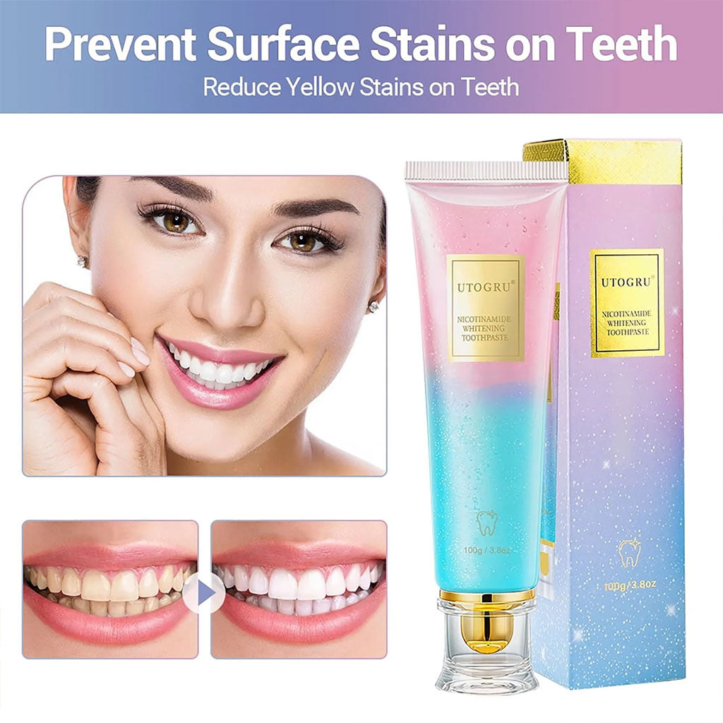 Dentifrice UTOGRU Blanchissant au Niacinamide – Soin Complet & Haleine Fraîche