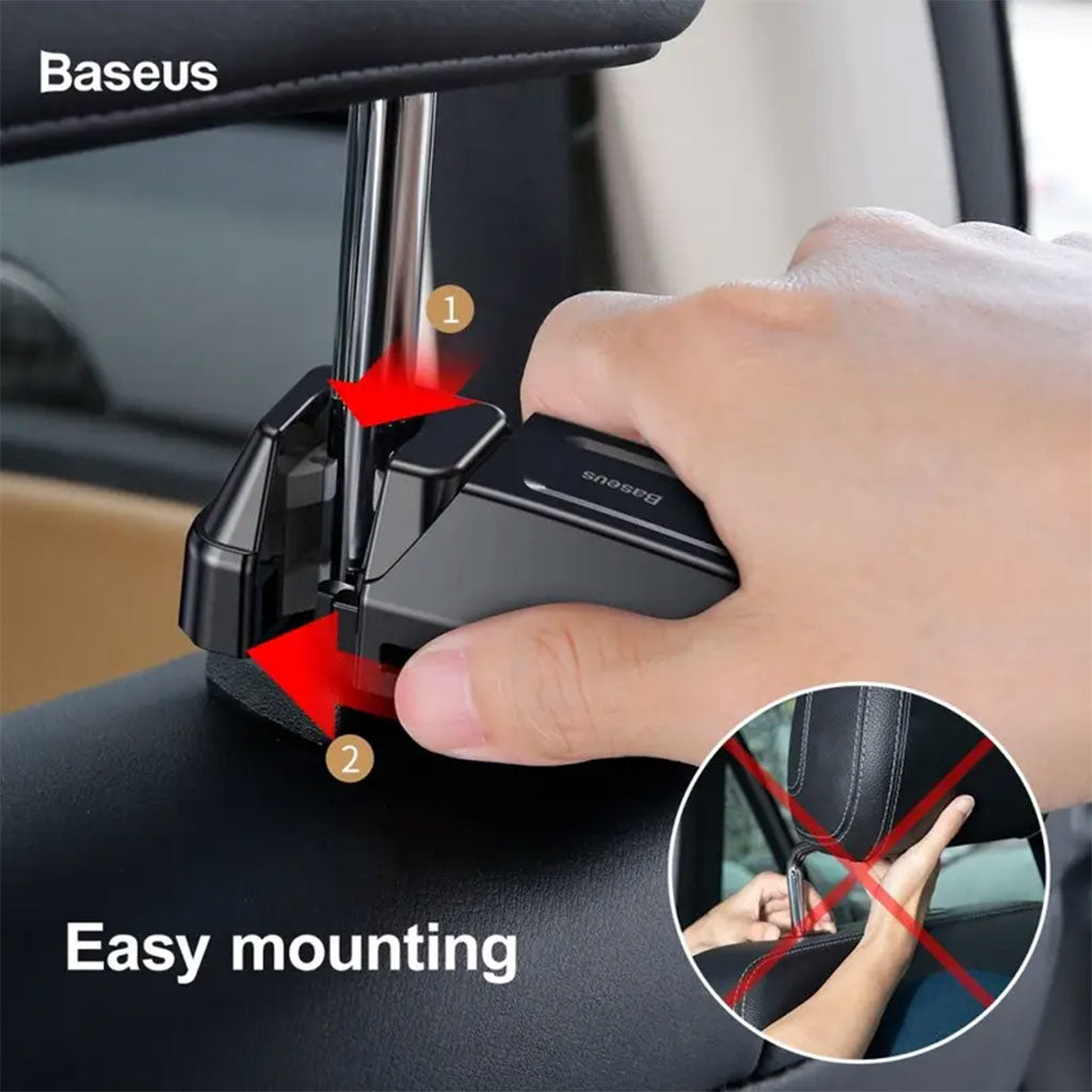 Support Téléphone Voiture Appui-Tête avec Crochet 2 en 1 Universel Antidérapant
