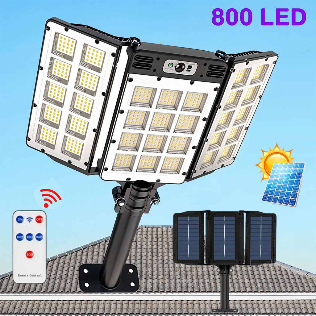 Applique Murale LED Solaire Intelligente 800 LED avec Détecteur de Mouvement Radar