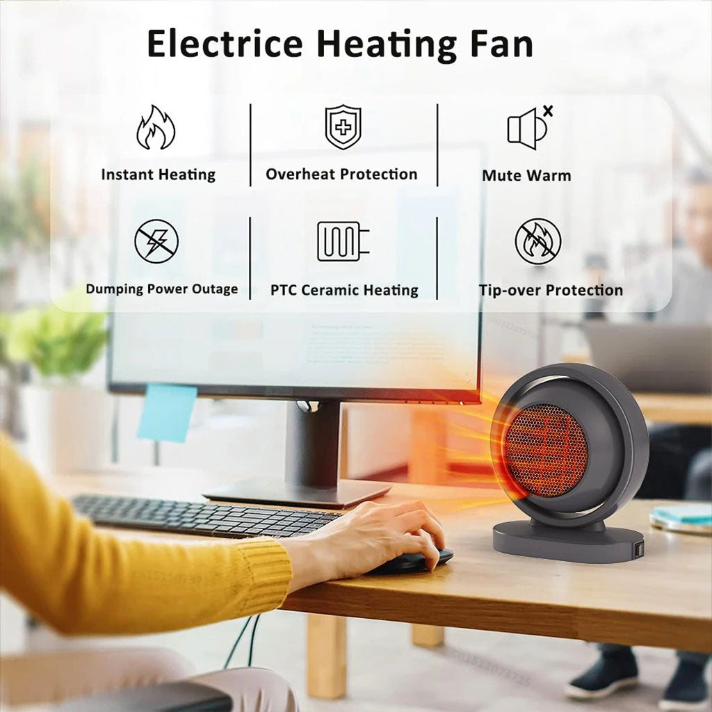 Chauffage Soufflant Intelligent 380W – Air Pur et Sécurité Maximale