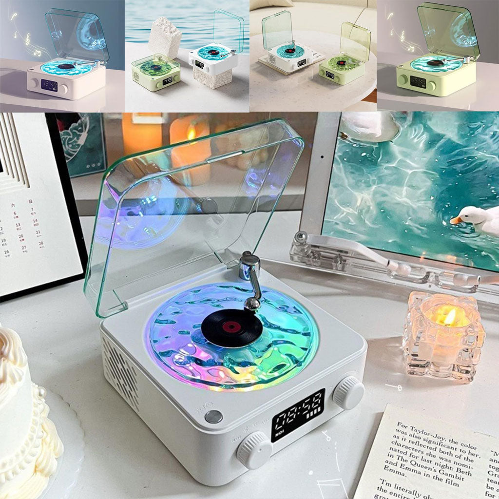 Haut-Parleur Veilleuse Vinyle Rétro : Une Immersion Sensorielle avec Sons de la Nature
