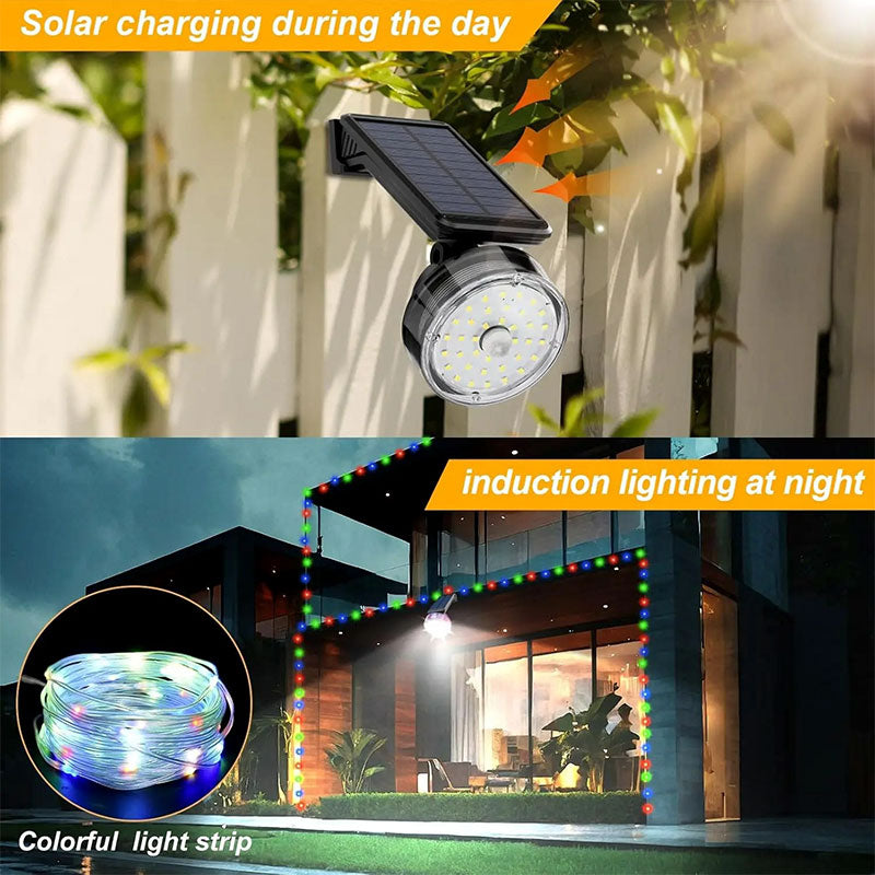 Applique Solaire avec Guirlande LED 8m – Capteur de Mouvement & RGB