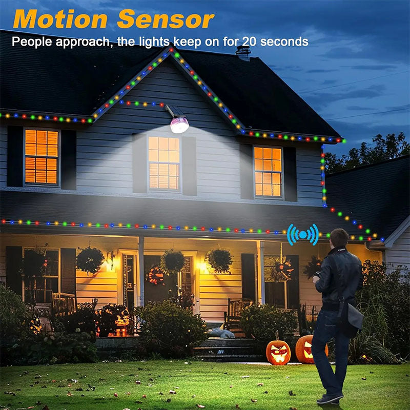 Applique Solaire avec Guirlande LED 8m – Capteur de Mouvement & RGB