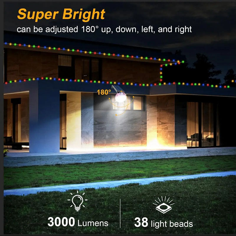 Applique Solaire avec Guirlande LED 8m – Capteur de Mouvement & RGB