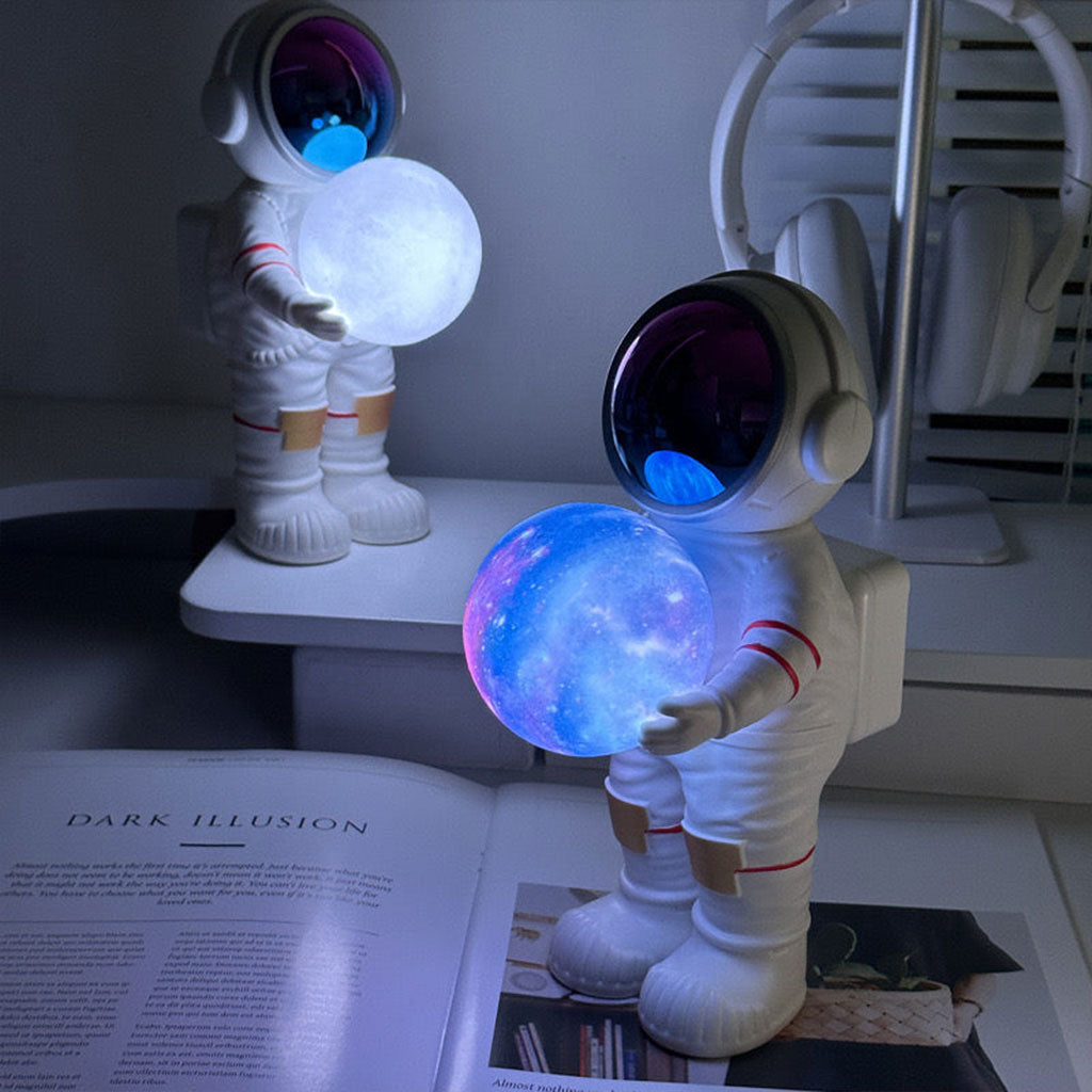 Lampe Lune Astronaute 3D pour Enfants – LED Multicolore & Haut-Parleur Bluetooth