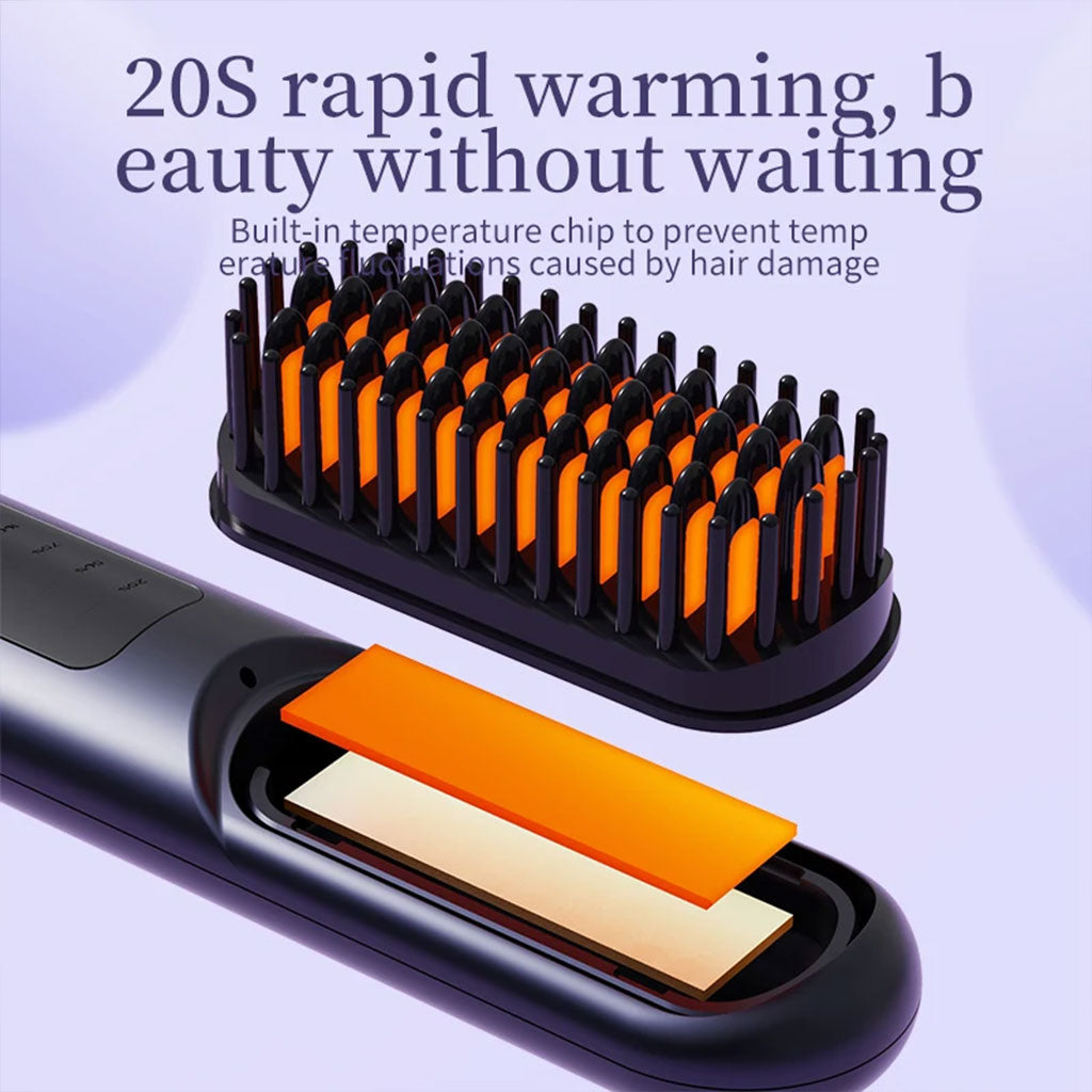 Brosse Lissante et Bouclante Chauffante 2-en-1 : Performance et Protection Capillaire