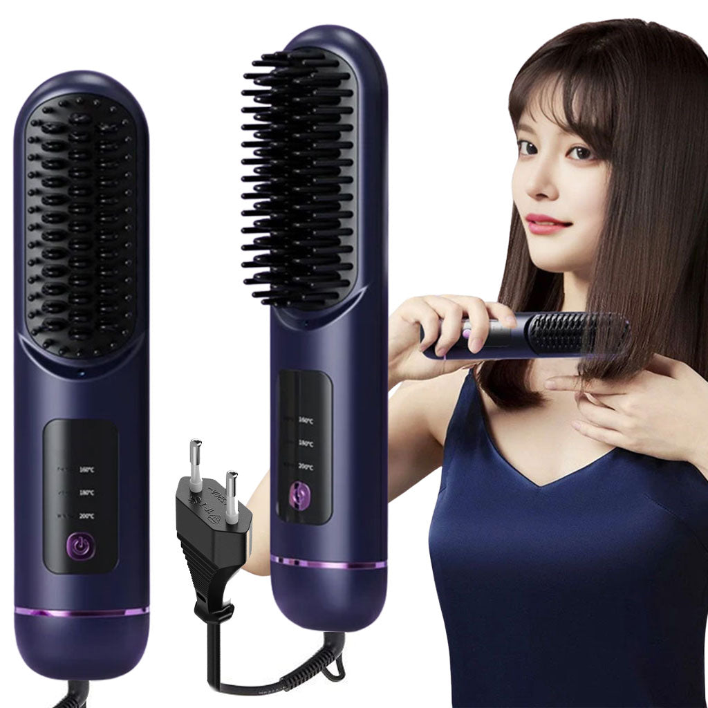 Brosse Lissante et Bouclante Chauffante 2-en-1 : Performance et Protection Capillaire