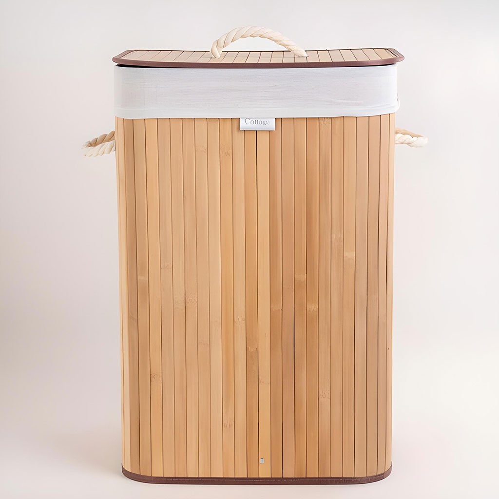 panier à linge en bambou naturel – Capacité généreuse et design élégant image 7