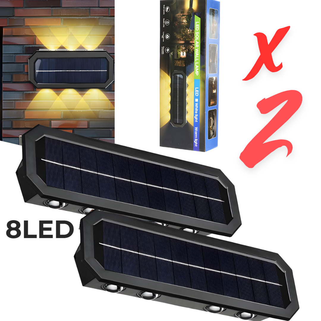 Applique Murale Solaire LED 8 Lumières avec Détecteur de Mouvement image 0