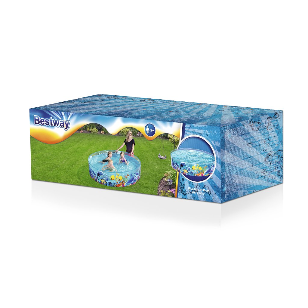 Piscine Rigide Aquarium 183x38 cm Bestway Enfants – مسبح صيفي صلب برسومات الأسماك للأطفال image 4