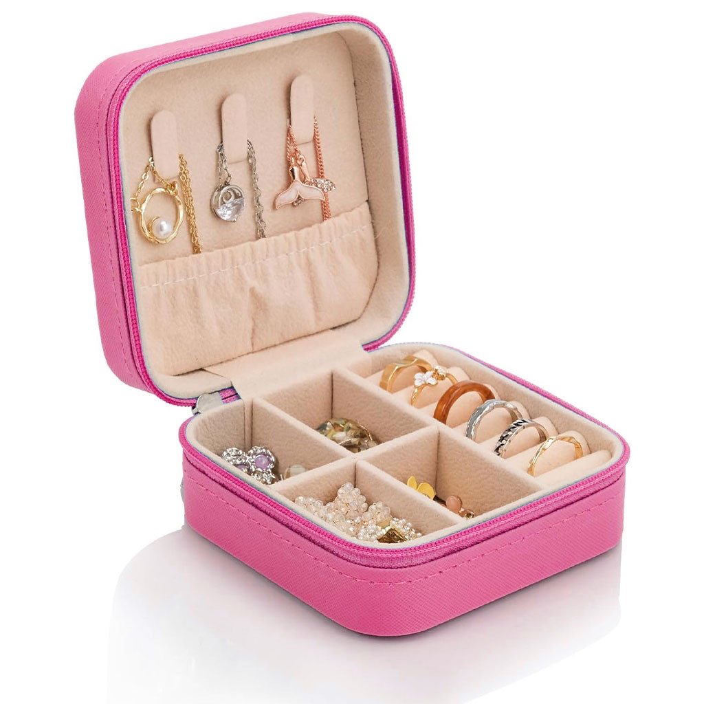 Boîte à Bijoux de Voyage en Cuir – Compacte, Élégante et Imperméable علبة مجوهرات سفر جلدية – أنيقة، مقاومة للماء وصغيرة الحجم image 4