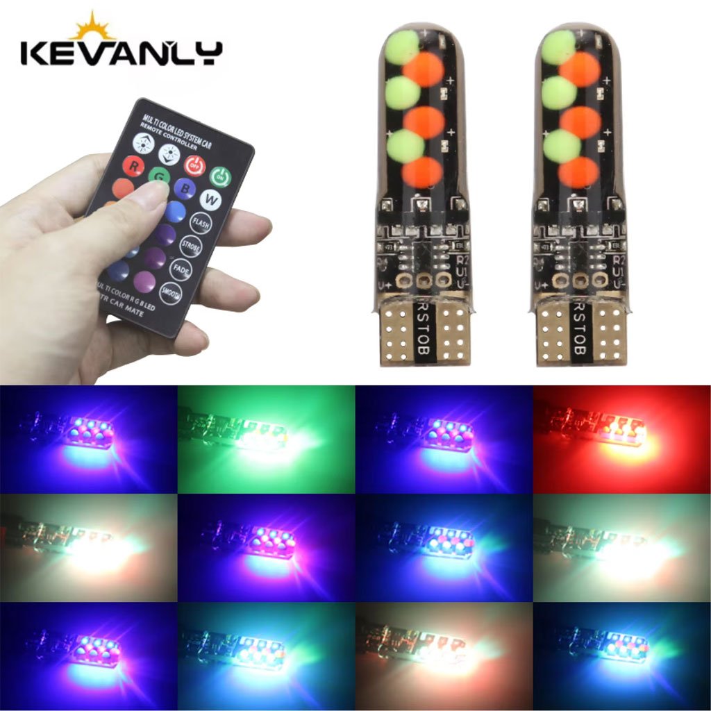 Ampoules LED RGB T10 avec Télécommande – 16 Couleurs & Effets Dynamiques image 1