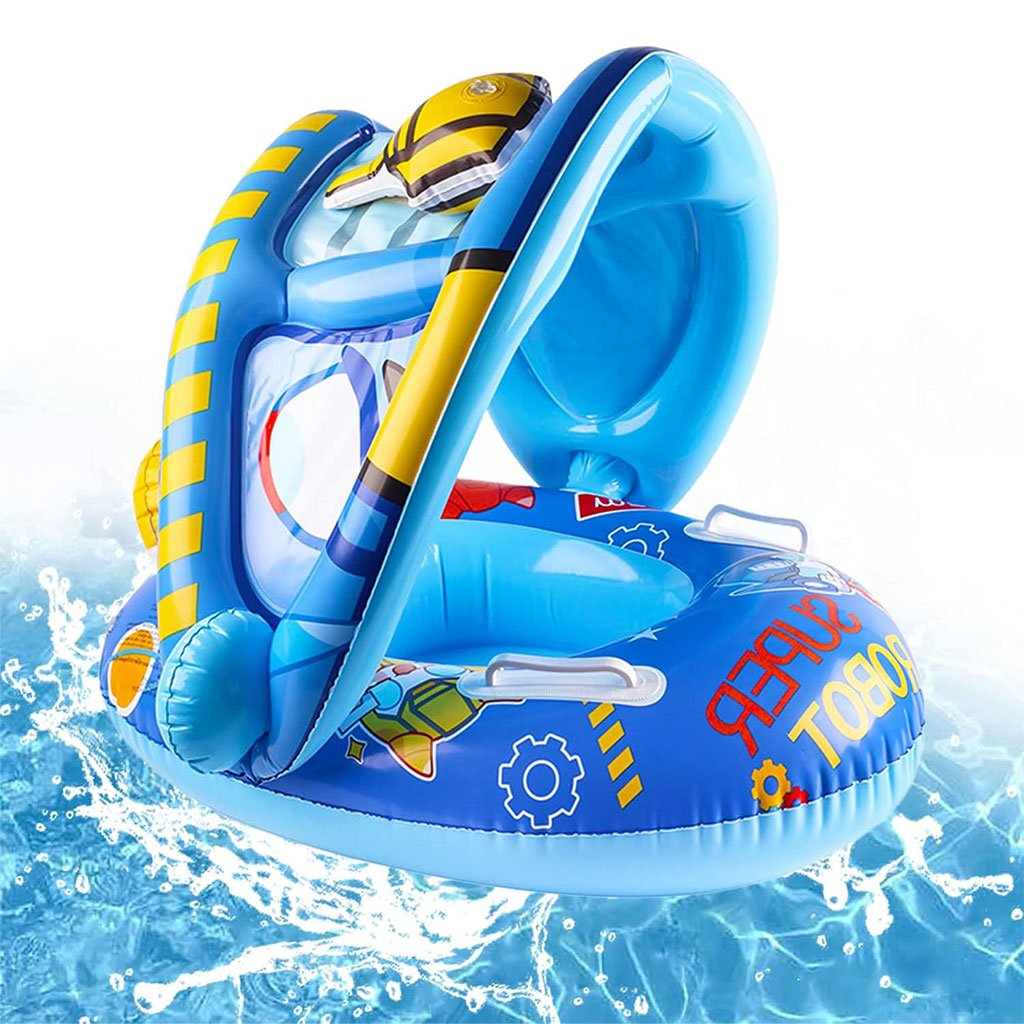 Bouée Bébé Gonflable avec Toit de Protection Solaire – عوامة سباحة قابلة للنفخ مع مظلة للأطفال image 2