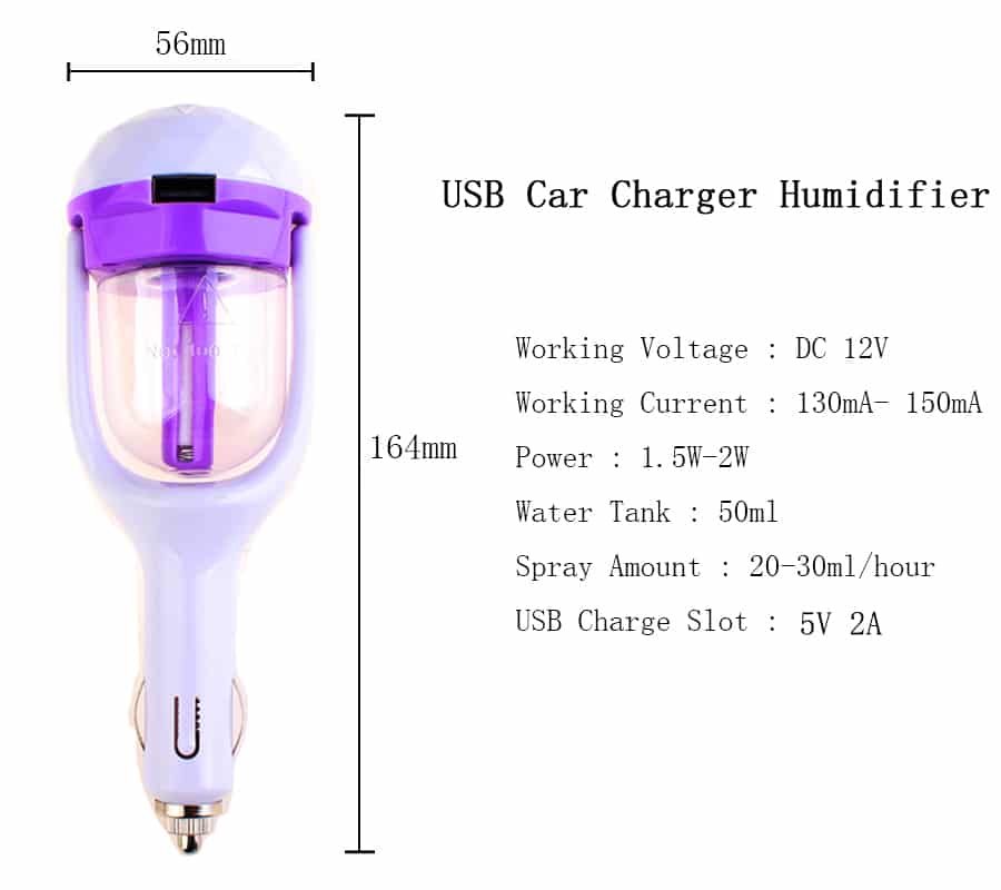 Purificateur & Humidificateur d’Air de Voiture – Ioniseur Portable 12V avec Diffuseur d’Aromathérapie image 4