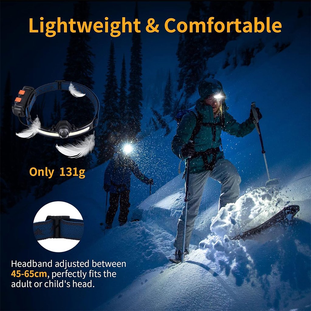 Lampe Frontale Rechargeable 2600mAh avec Capteur de Mouvement – مصباح رأس قابل للشحن ومستشعر حركة image 4