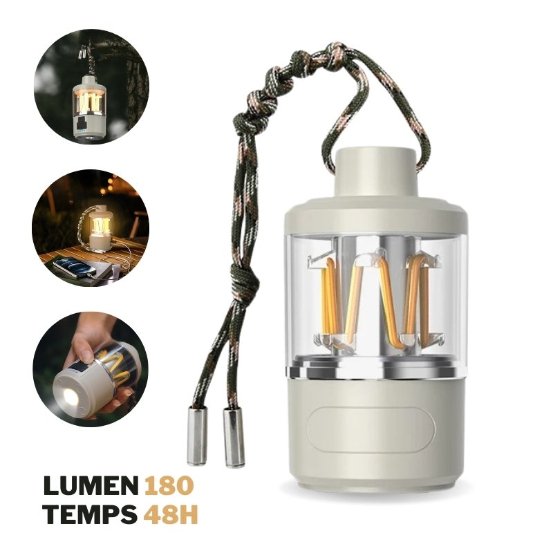 Lanterne LED Rechargeable COB/XPG – 180 Lumens avec USB et Mémoire de Gradation image 0