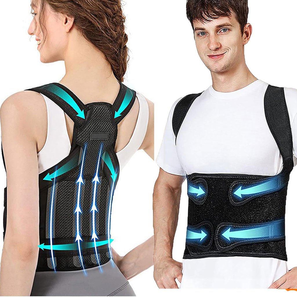 Correcteur de Posture Dos Réglable Unisexe avec Soutien Lombaire Respirant دعامة ظهر لتقويم الوضعية قابلة للتعديل للجنسين مع دعم قطني وتنفس عالي image 2