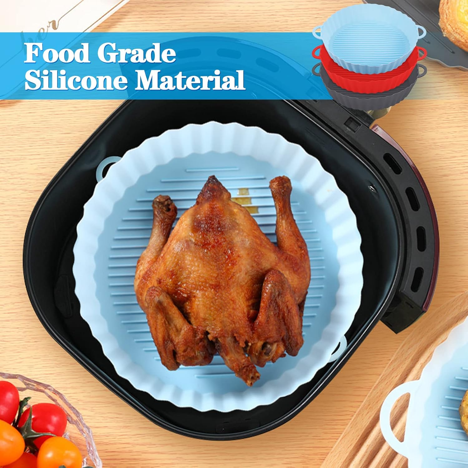Lot de 3 Moules en Silicone : Cuisson Saine et Air Fryer Pro