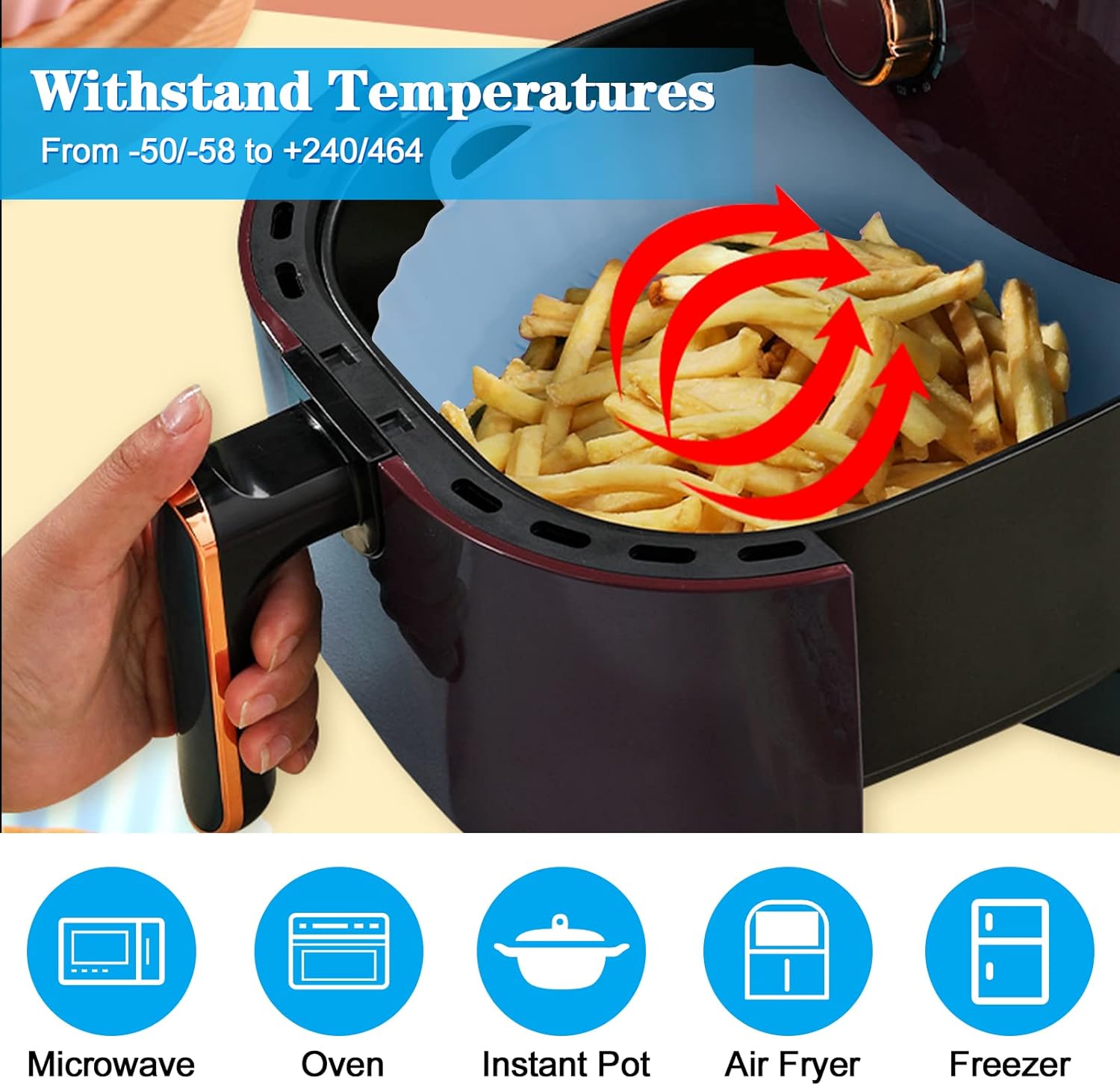 Lot de 3 Moules en Silicone : Cuisson Saine et Air Fryer Pro