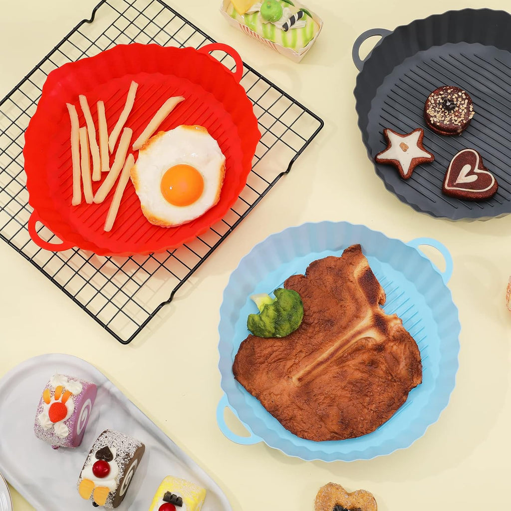 Lot de 3 Moules en Silicone : Cuisson Saine et Air Fryer Pro